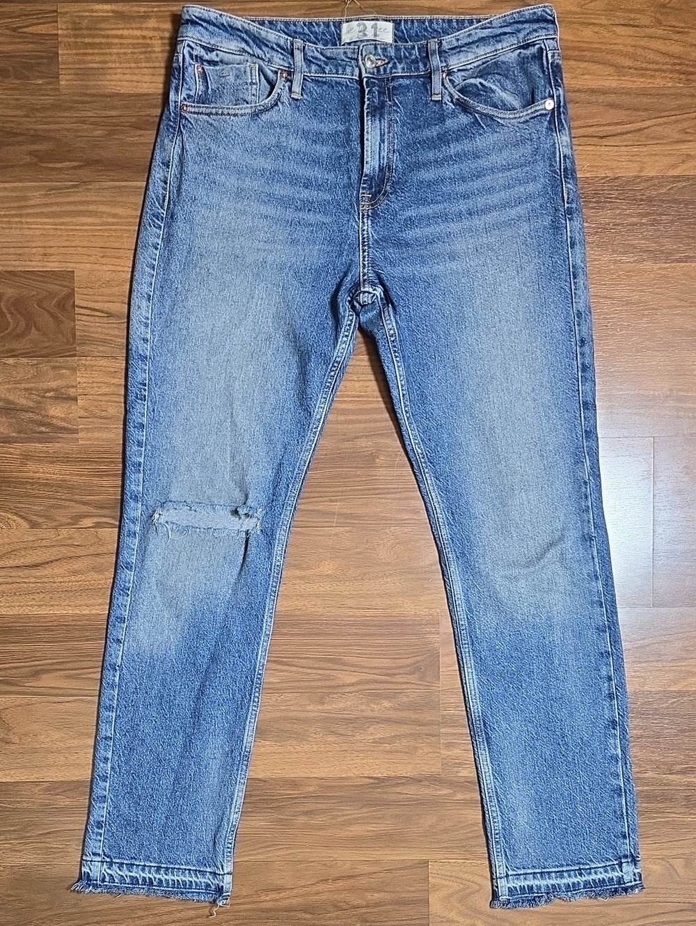 We The Free Cuffed Slim Boyfriend Jean in Mid Blue
